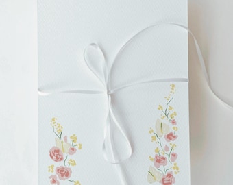 Pink Rose & Cream Anthurium Illustration for Garden Wedding Invitation or Baby Shower | DIGITAL DOWNLOAD