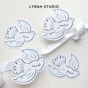 Biglietti d'auguri a forma di uccellino innamorato per addio al nubilato / Segnaposto per cene di compleanno, addio al nubilato / Etichette regalo fantasiose / DOWNLOAD DIGITALE