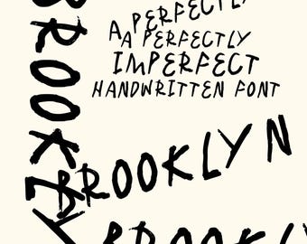 Brooklyn, An Imperfect Scribbled Handwritten Font for Playful Branding, Modern Artistic Wedding Stationery & Posters