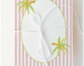 Pink Stripe Palm Tree Border for an East Coast Wedding Invitation/Menu | DIGITAL DOWNLOAD