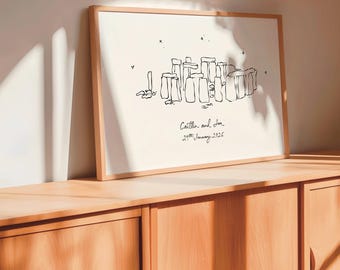 Personalised Stonehenge Art Print | Wiltshire Engagement, Wedding or Anniversary Gift | Salisbury First Holiday Keepsake