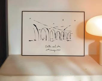 Personalised Glenfinnan Viaduct Art Print | Scotland First Trip, Engagement, Wedding/Anniversary Gift