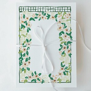 Creme Kletterrose Illustration für eine verträumte Gartenhochzeit & Menü | Blumengitter illustrierter Bordürenrahmen | DIGITALER DOWNLOAD