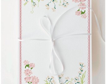 Bordo smerlato di ortensie rosa per invito di nozze in giardino e menu / DOWNLOAD DIGITALE