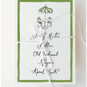 Personalised Parasol Cocktail Menu for a Country Club Wedding | Calligraphy Bar Sign | DIGITAL DOWNLOAD