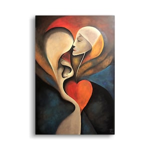 abstract feminine art surrealist painting love surreal heart shape women’s emotional state