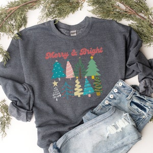 Womens Christmas Sweatshirt, Christmas Sweater, Christmas Crewneck, Christmas Tree Sweatshirt, Holiday Sweaters for Women, Winter Sweatshirt
