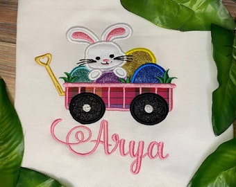 Bunny in Madras Wagon