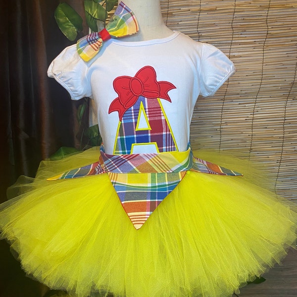 Sunshine  Madras Tutu Set