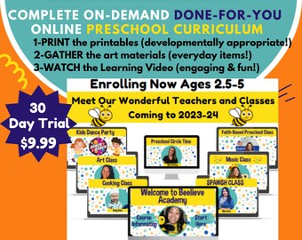 Learn & Play Digital Preschool Curriculum | Preschool Homeschool Curriculum| Daycare Curriculum