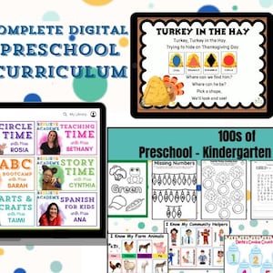 Vorschule Digitale Vorschul-Lehrplan | Lehrplan-Bundle für Vorschulaktivitäten| Vorschule Heimschule | Pre-K Theme Einheiten | Kita-Lehrplan