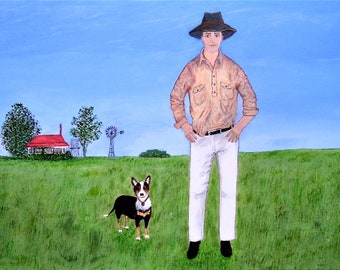 Country Boys - Original Acrylic Figurative Painting Australian Outback