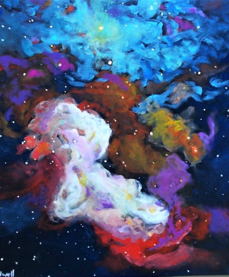 Trifid  A Nebula  An Exploding Star  Contemporary Acrylic image 1