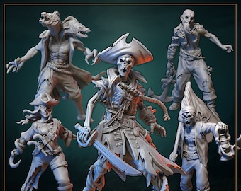 Skeleton Army (5 Sculpts) / DnD / Pathfinder / 5e / Dungeons and Dragons / Pirate / Gathering Storm / Great Grimoire