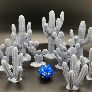 Resin Cactus scatter terrain for 28-30mm scale (9 different sculpts) / DnD / Pathfinder / Dead Man's Hand / Gunfighter's Ball / Vae Victus