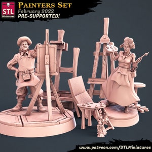 Painter set (2 Characters, plus some pigment-laden scatter terrain) / DnD / Pathfinder / 5e / STL Miniatures