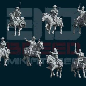 Bounty Hunter Riders and Horses (21 Sculpts) / Deadlands / Dead Man&#39;s Hand / Blackwater Gulch / Gunfighter&#39;s Ball / 3D Breed Miniatures
