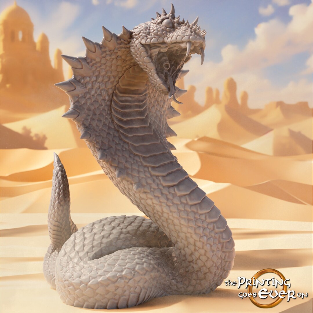 Giant Snake Serpent | Premium 3D Printed Tabletop Miniatures 28mm to 100mm  | dnd 20835