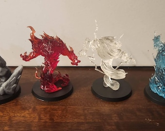 Elementals (4 sculpts in three sizes) / Dungeons and Dragons / 5e / Pathfinder / Savage Worlds / Artisan Guild