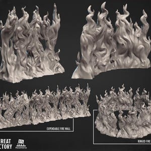 Firewall and Fire Circle / Spell Effect / Dungeons and Dragons / DnD / Pathfinder / Miniature / 5e / Threat Factory