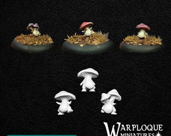Mushroom Creatures (6 Tiny Creatures) / DnD / Pathfinder / 5e / Miniature / Warp Miniatures