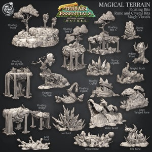 Magical Terrain (18 RESIN pieces) / Dungeons and Dragons / DnD / Pathfinder / Miniature / 5e / Cast n Play