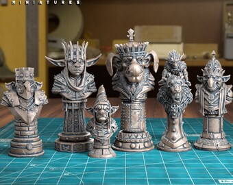 Goblin Chess Set (6 Sculpts) Dozens of color choices / Filament / Tytan Troll Miniatures