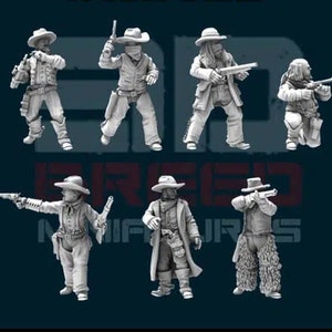 Outlaws (7 Sculpts) / Deadlands / Doomtown / Dead Man&#39;s Hand / Blackwater Gulch / Gunfighter&#39;s Ball / 3D Breed Miniatures