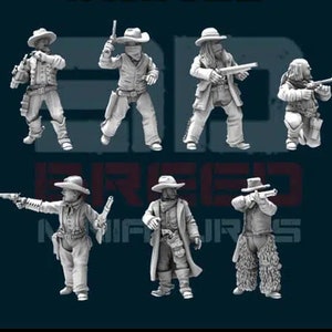 Outlaws (7 Sculpts) / Deadlands / Doomtown / Dead Man's Hand / Blackwater Gulch / Gunfighter's Ball / 3D Breed Miniatures