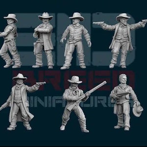 Blackjack&#39;s Gang (7 Sculpts) / Deadlands / Doomtown / Dead Man&#39;s Hand / Blackwater Gulch / Gunfighter&#39;s Ball / 3D Breed Miniatures