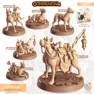 Great Dane / Animal Companions / Dungeons and Dragons / DnD / Pathfinder / Miniature / 5e / Cast n Play