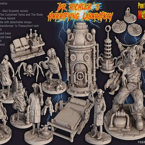 Grauenhaftes Labor (Wahnsinniger Wissenschaftler, Patienten, Abomination, Misc Scatter) / DnD / Pathfinder / Print Your Monsters