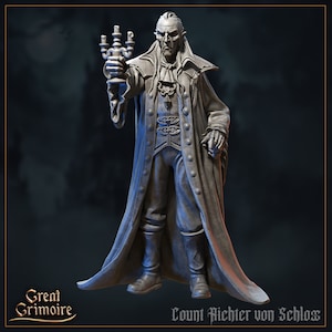 Count Richter von Schloss (Model and Bust) / Curse of Strad / DnD / Pathfinder / 5e / Miniature / Great Grimoire