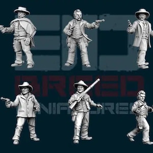 Silver Screen Legends (6 Sculpts) / Deadlands / Doomtown / Dead Man&#39;s Hand / Blackwater Gulch / Gunfighter&#39;s Ball / 3D Breed Miniatures