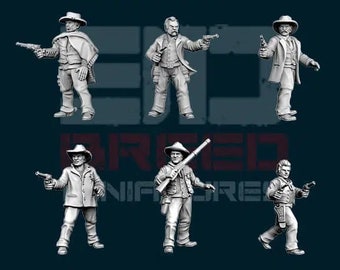 Silver Screen Legends (6 Sculpts) / Deadlands / Doomtown / Dead Man's Hand / Blackwater Gulch / Revolverboxer Ball / 3D Rasse Miniaturen