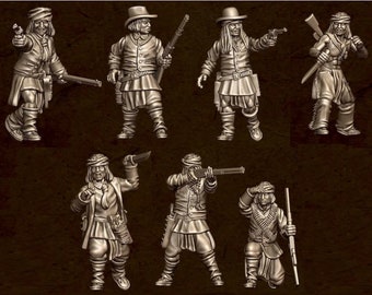 Apache Warband (7 Sculpts) / Deadlands / Doomtown / Dead Man's Hand / Blackwater Gulch / Gunfighter's Ball / 3D Breed Miniatures