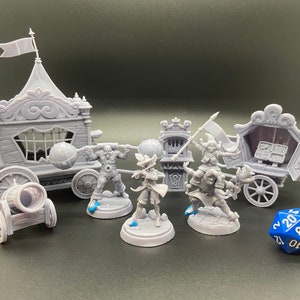 Carnival set (3-4 Characters, plus lots of carnival scatter terrain) / STL Miniatures / The Wild Beyond the Witchlight