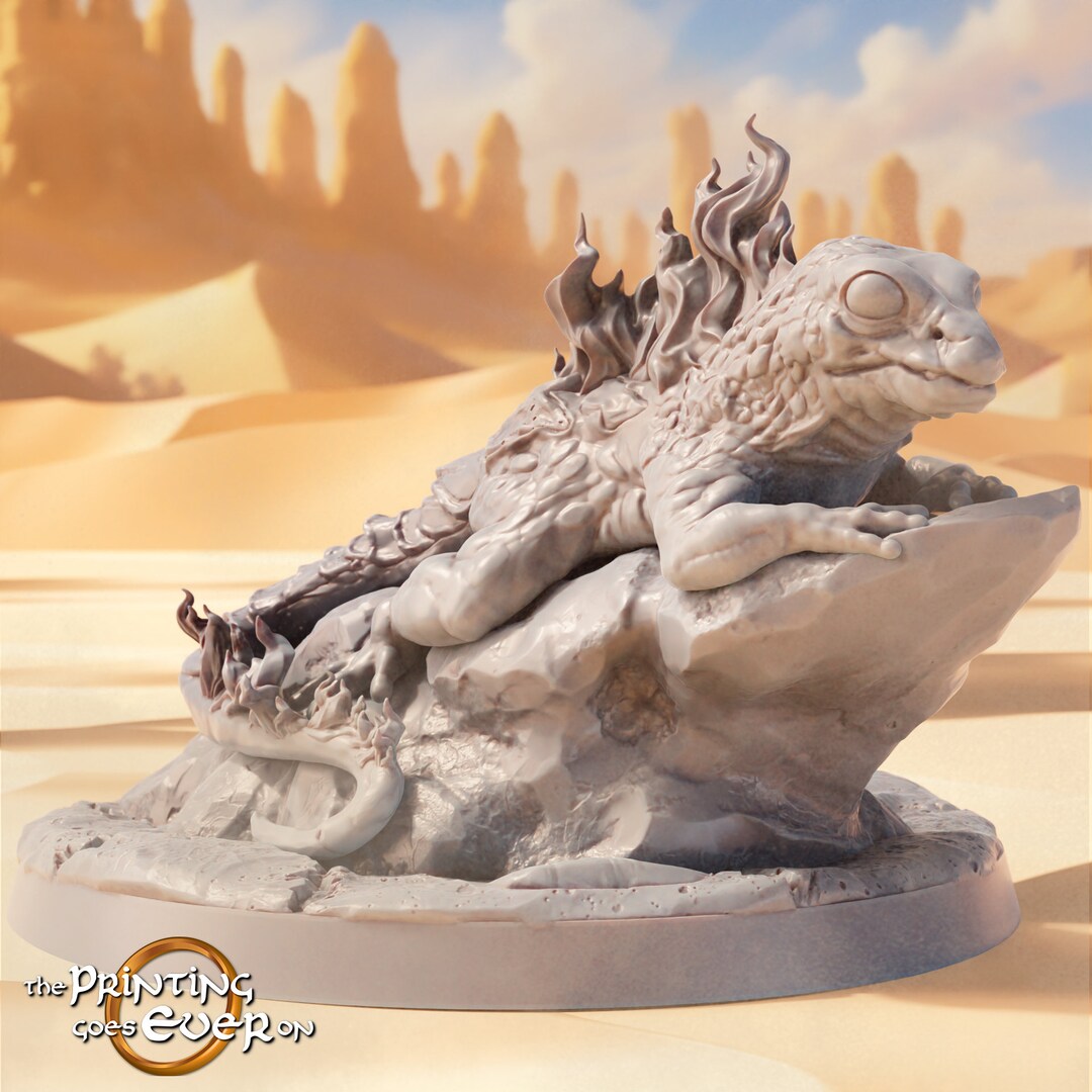 Flame Salamander large Elemental / Dnd / Pathfinder / 5e / Etsy