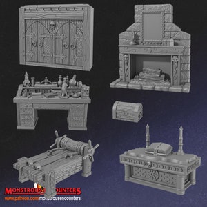 Classic Heroquest Furniture 11 Pieces / Dungeons and Dragons ...
