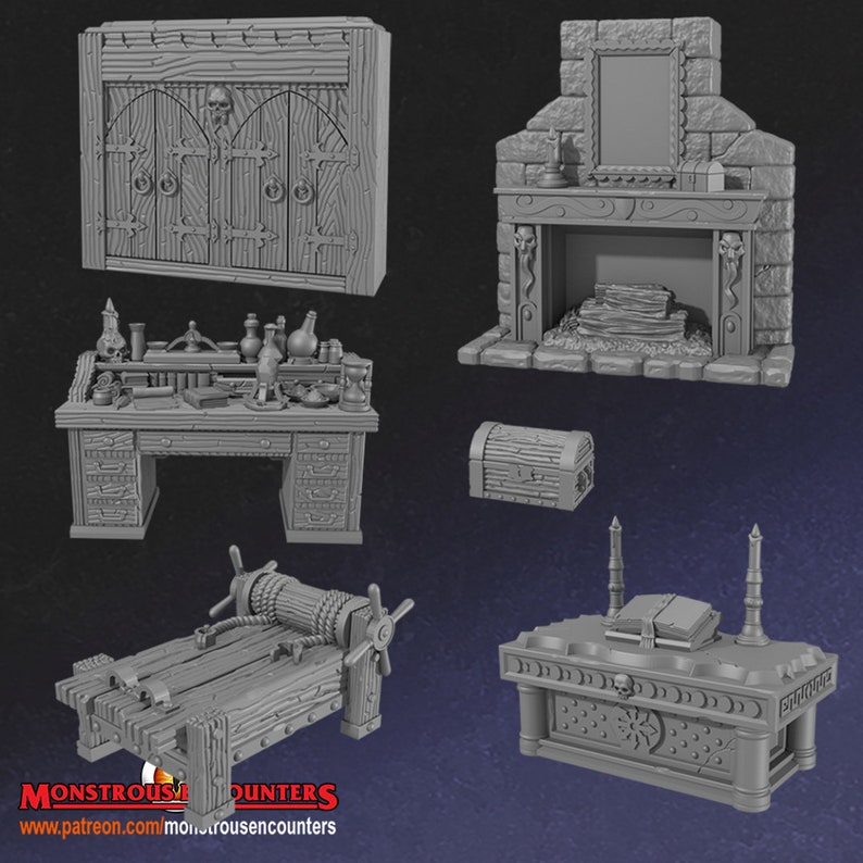 Classic Heroquest Furniture 11 Pieces / Dungeons and Dragons - Etsy