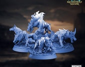 Hell Hounds (4 Different Sculpts) Dungeons and Dragons DnD Pathfinder Miniature 5e Broken Anvil
