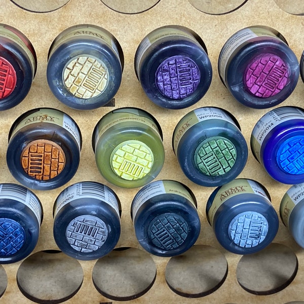 Paint pot/dropper bottle color reference tokens (see what each color will actually be!) / Galaad Miniatures