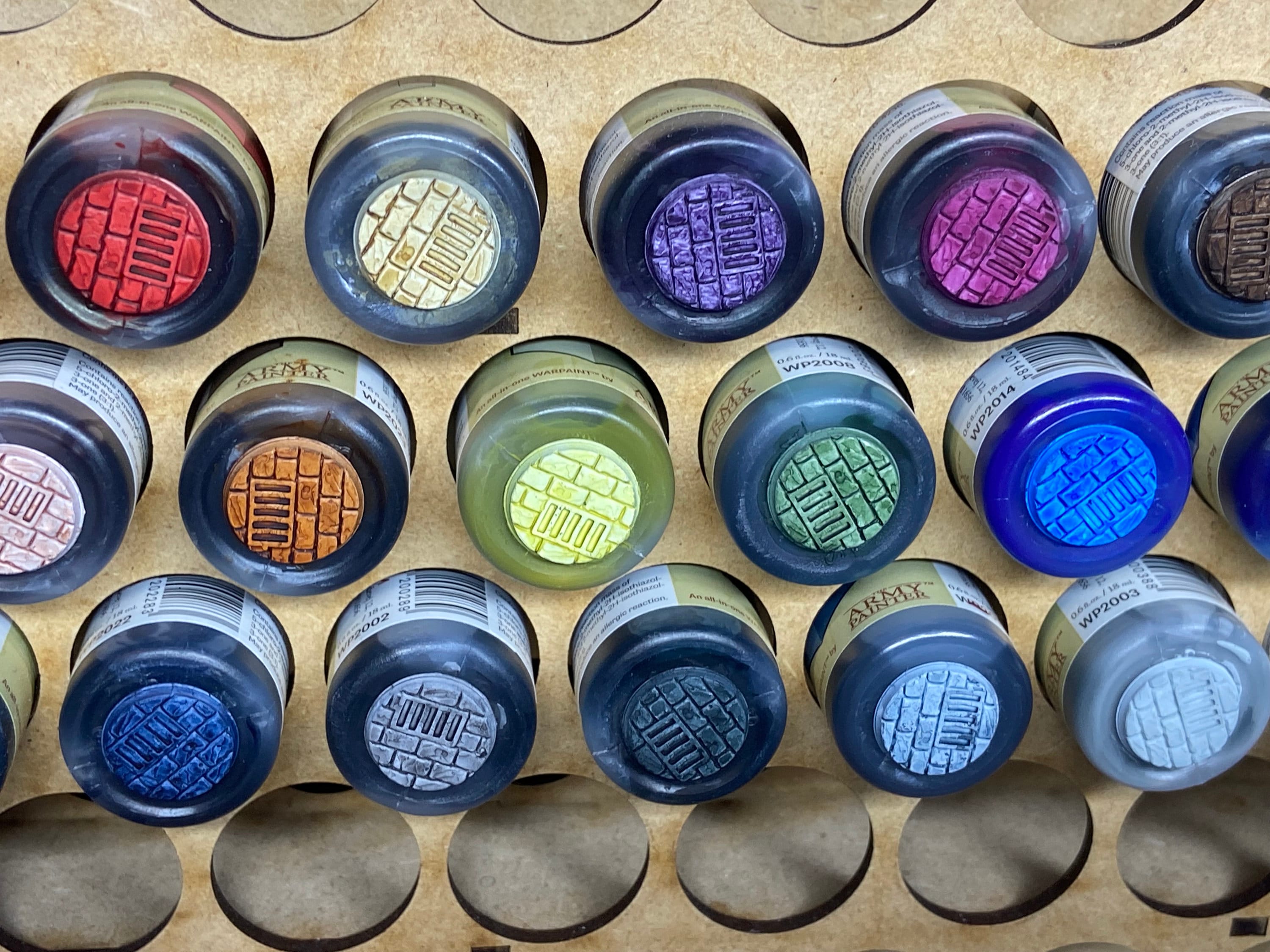 Paint pot/dropper bottle color reference tokens (see what each color will actually be!) / Galaad Miniatures