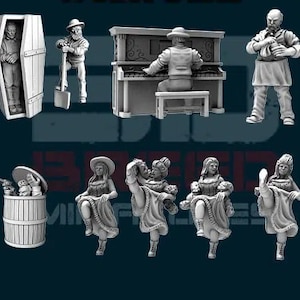 Western Civilians (11 Sculpts) / Deadlands / Doomtown / Dead Man&#39;s Hand / Blackwater Gulch / Gunfighter&#39;s Ball / 3D Breed Miniatures