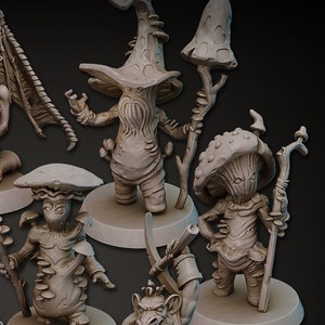 Myconids (3 Sculpts) / DnD / Pathfinder / 5e / Miniature / Galaad Miniatures