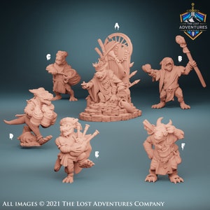 Kobold King&#39;s Court (6 Sculpts) / Dungeons and Dragons / 5e / Pathfinder / Lost Adventures Company