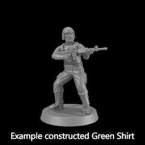 Green Shirts (Modular Soldiers - Full Set makes 9 complete figures) / Cartoon / Savage Worlds / Monstrous Encounters