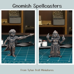 Gnomish Spellcasters (Male and Female sculpts) / DnD / 5e / Pathfinder / Savage Worlds / Tytan Troll Miniatures