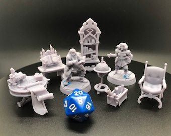 Librarian set (2 Characters, plus lots of smartypants scatter terrain) / STL Miniatures