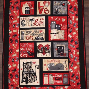 Handmade Cat Quilt (Wall Hanging or Throw) - PawsMidwest